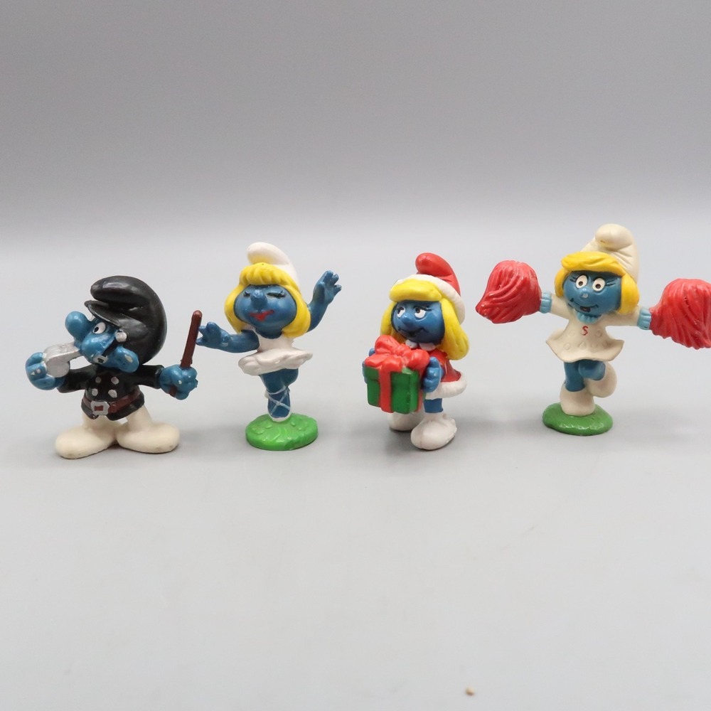 Vintage 80s Smurf Figure‎ Schleich Peyo Crossing Gaurd Police Smurffette Lot